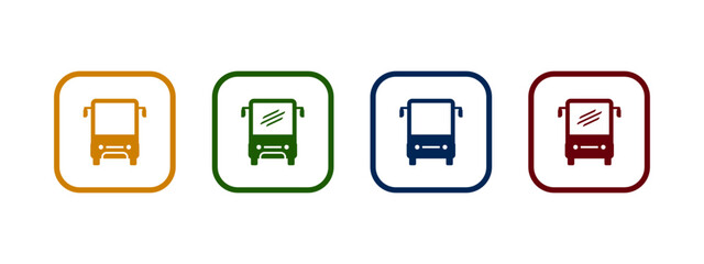 bus icon vector illustration. colorful bus icon concept.