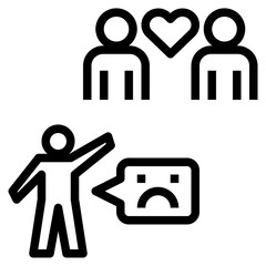 couple outline style icon