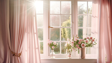 Vintage Romance windows with curtain