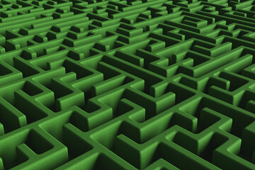 Endless green grassy maze with hard shadow. Illustration as a design element for web design wallpapers and slide show backgrounds