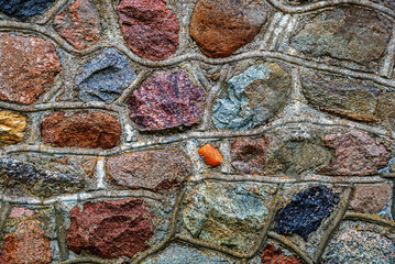 Natural texture wallpaper backgrounds in the form of a photo of stone and wood brick walls from the vicinity of the city of Białystok in Podlasie, Poland.