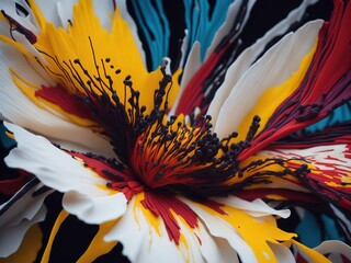 Paint Flower Wallpaper, Generative AI