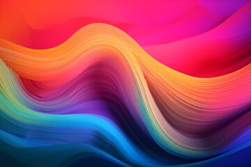 background design color red art concept neon gradient backdrop wavy pink blue flow. Generative AI.
