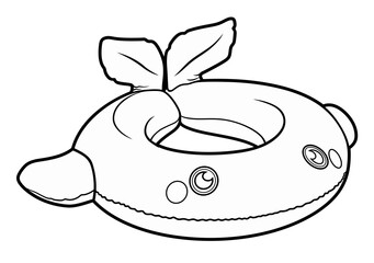 Cartoon cute doodle Whale Inflatable Pool Circle.
