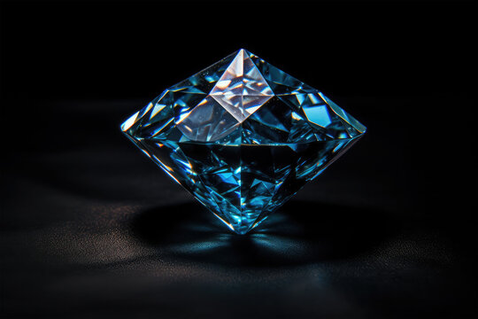 blue diamond on black background