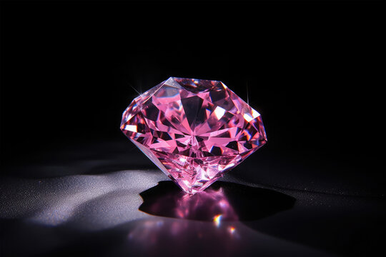 pink diamond on black background