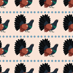Pattern with capercaillie bird.