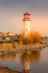 Lighthouse on the pointe of the lake Sylvan Lake Alberta Canada