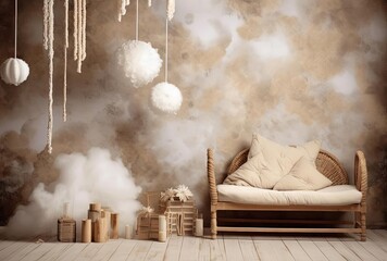 moon backdrop cloud background nursery prop clouds backdrop, generative ai