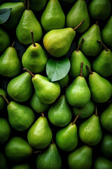 green pears in a market