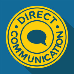 direct communication, black rubber stamp, vector illustraion