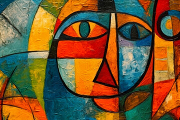 An abstract art piece painted on a textured canvas, serving as a visually engaging background. AI created.