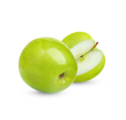 Fresh green apple isolated on white background