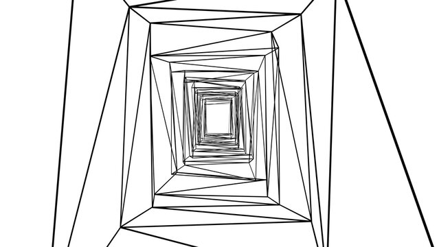 recommend clip art: Black tunnel corridor outline with transparent alpha png overlay. Chaotic thoughts and psychologically trapped concept in mid century minimalist design style