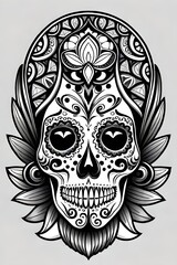 tribal skull tattoo