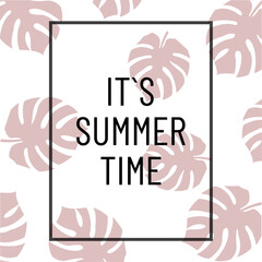 Summer time palm list vector illustration