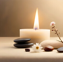 spa still life with candles Generate AI