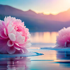 pink water lily Generated AI