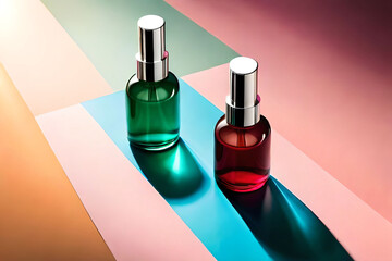 Essential oil, face serum or fruit peeling in cosmetic amber glass dropper Generate AI