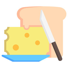 bread breakfast, cheese food courts vector icons for web design, app, banner, flyer and digital marketing.