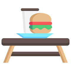 breakfast tray, food courts vector icons for web design, app, banner, flyer and digital marketing.