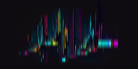 Trendy glitch pattern on dark background. Modern style vector. Abstract geometric elements