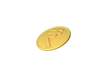 3d render of gold coins collection on white background,with clipping path.
indian rupees 