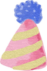 Watercolor party hat