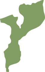 doodle freehand drawing of mozambique map.
