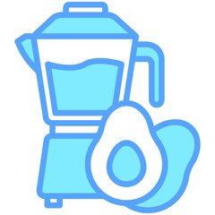 blender avocado juice, breakfast food courts vector icons for web design, app, banner, flyer and digital marketing.