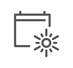 Four seasons and day parts related icon outline and linear symbol.	
