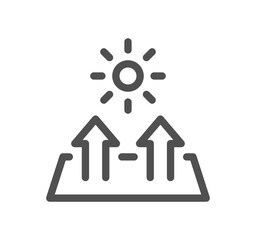 Sun protection related icon outline and linear symbol.	
