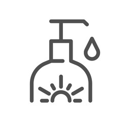 Sun protection related icon outline and linear symbol.	
