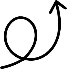 arrow curve,black line