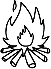 bonfire,black line