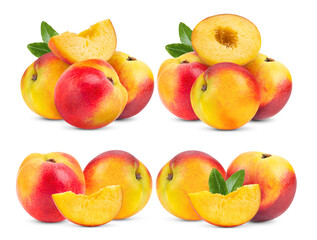 Nectarine fruit isolated on transparent png