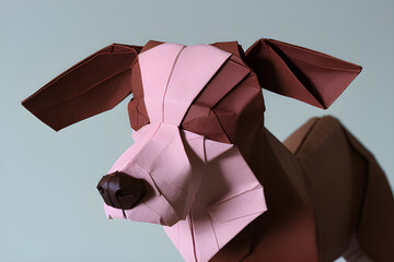 Origami Dog, fantasy, hyper realistic, generative ai