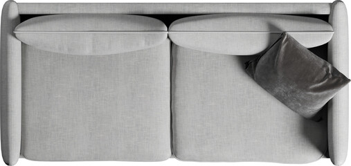 Top view of sofa with cushions	