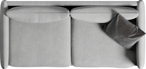 Top view of sofa with cushions	