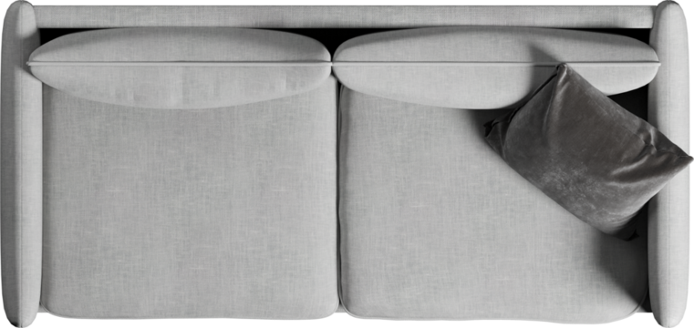 Top view of sofa with cushions	