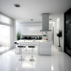 kitchen, modern and minimalist interior design