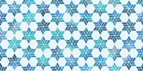 Japanese motif watercolor background. Seamless pattern.Vector. 水彩和風パターン
