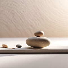 zen stones on the beach