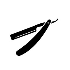Straight razor icon. Straight razor for shaving graphic sign isolated on white background