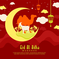 Free vector background for eid al-adha celebration