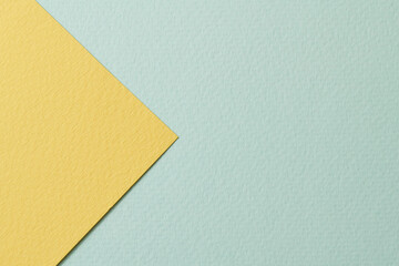 Rough kraft paper background, paper texture mint yellow colors. Mockup with copy space for text