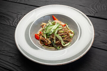 Great salad with pasta, vegetables and chicken