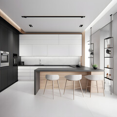 kitchen, modern and minimalist interior design