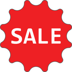 Sale red vector icon , transparency background, business button 
