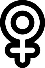 Outline Gender Female Black White Icon. Traditional and progressive unconventional sexual relations between sexes groups. Simple outline vector symbol isolated on white background